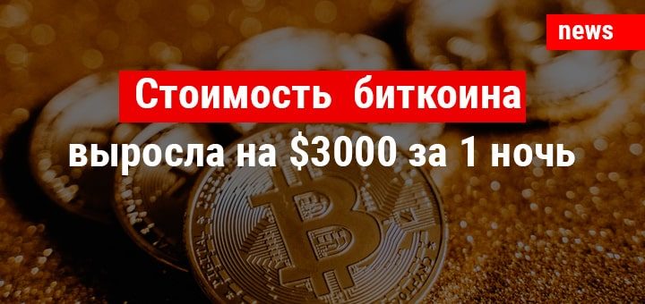 Биткоин резко подорожал за одну ночь