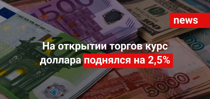 На открытии торгов курс доллара поднялся на 2,5%