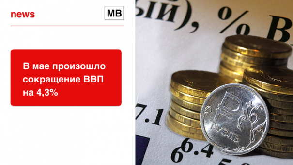 В мае произошло сокращение ВВП на 4,3%