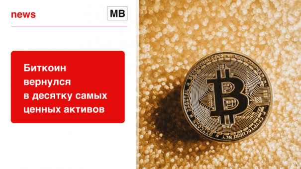 Биткоин вернулся в десятку самых ценных активов