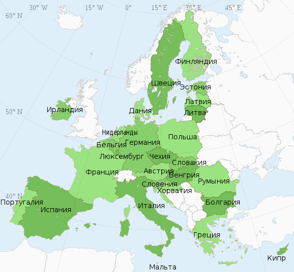 Страны в составе Евросоюза