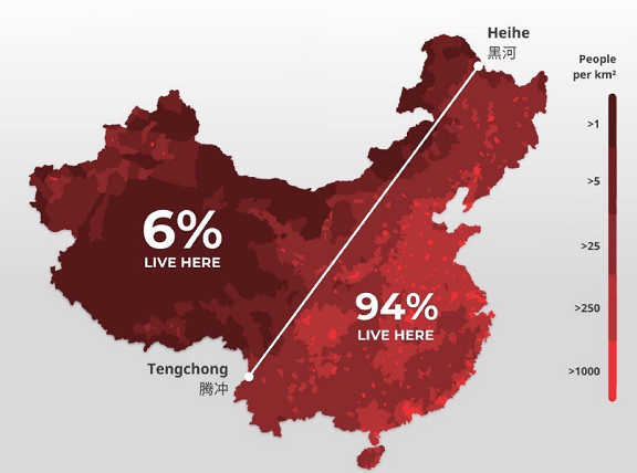Плотность населения в Китае